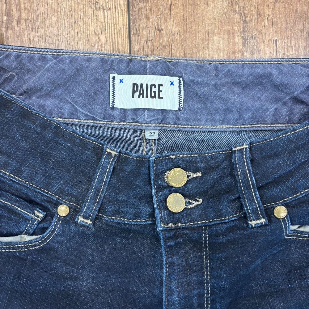 PAIGE Hidden Hills Dark Wash Boot Cut Jeans Size 27 - 0196055-541 Mid Rise USA - Picture 4 of 13